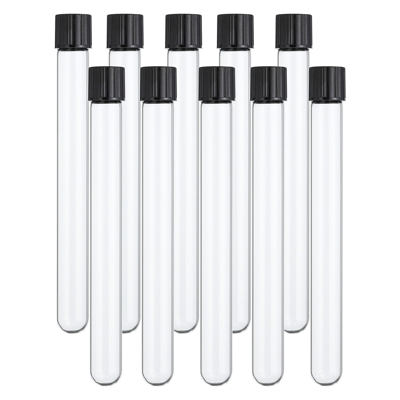 15ml Test Tubes, 10pcs 5.91×0.63in Glass Test Tube Containers with Plastic Cap