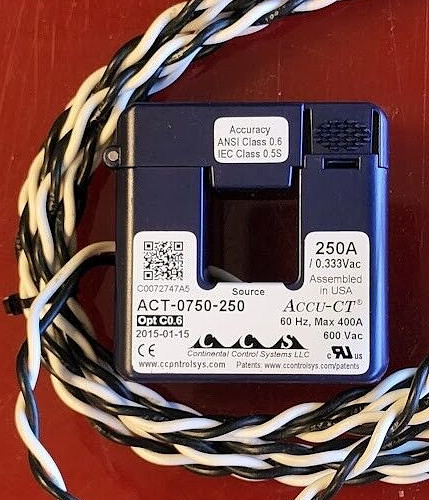 Onset T-ACT-0750-250 Accu-CT Split-Core Current Transformer, 250 Amp