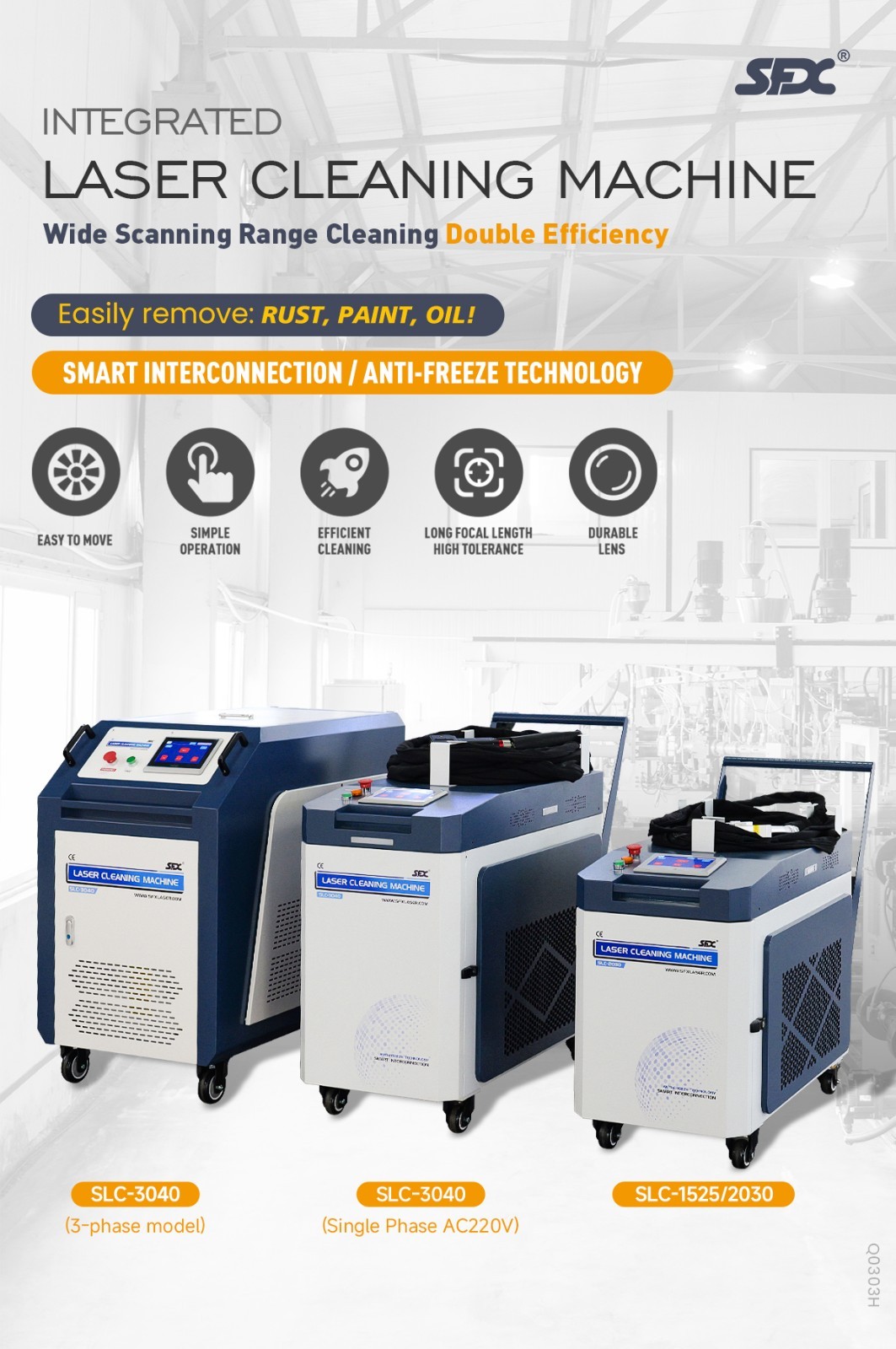 SFX US STOCK 90% New 3000W 400mm Scan Wideth Continuous Laser Cleaning Machine
