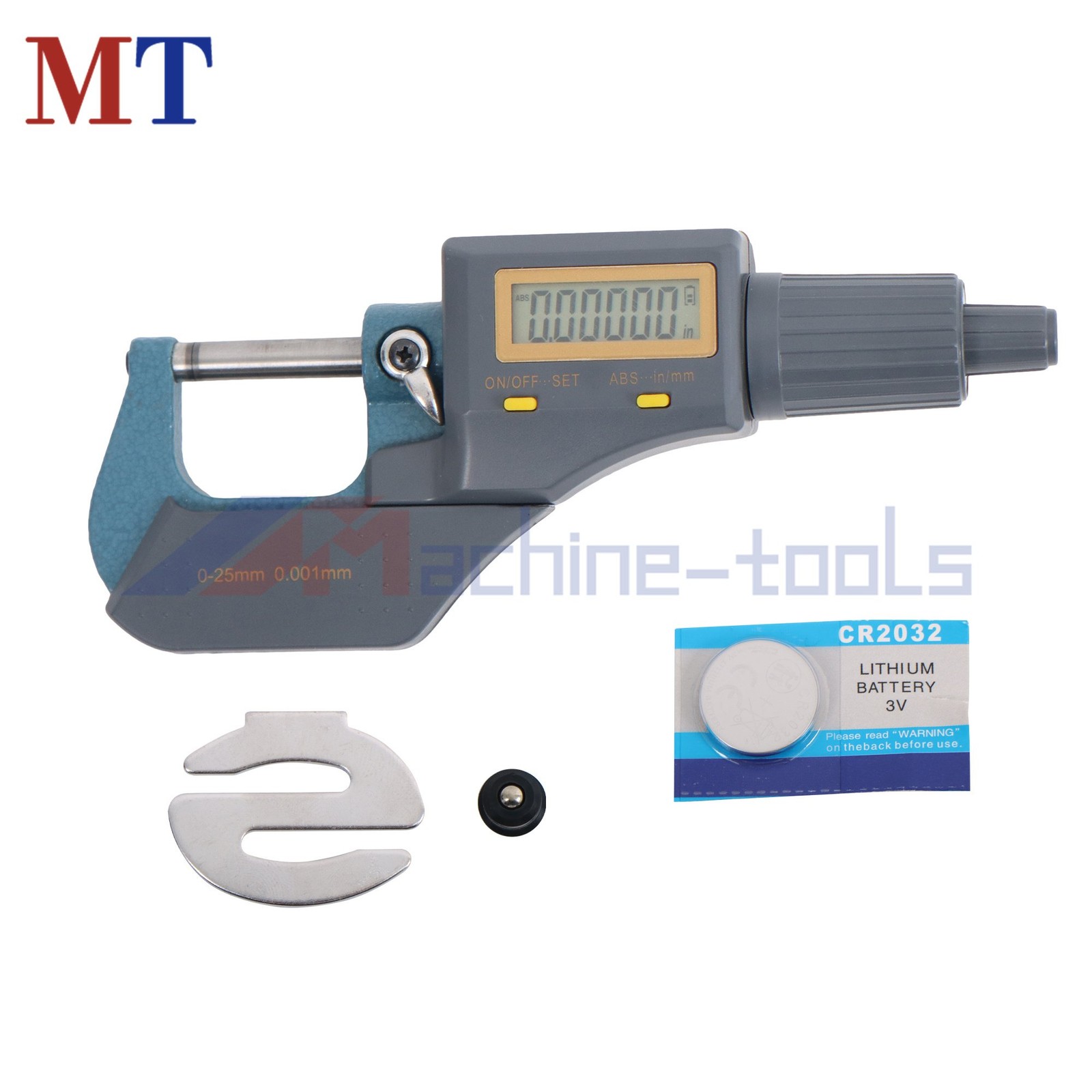 0-25mm Caliper Carbide Tip Digital Electronic Outside Micrometer 0-1″ 0.00005″