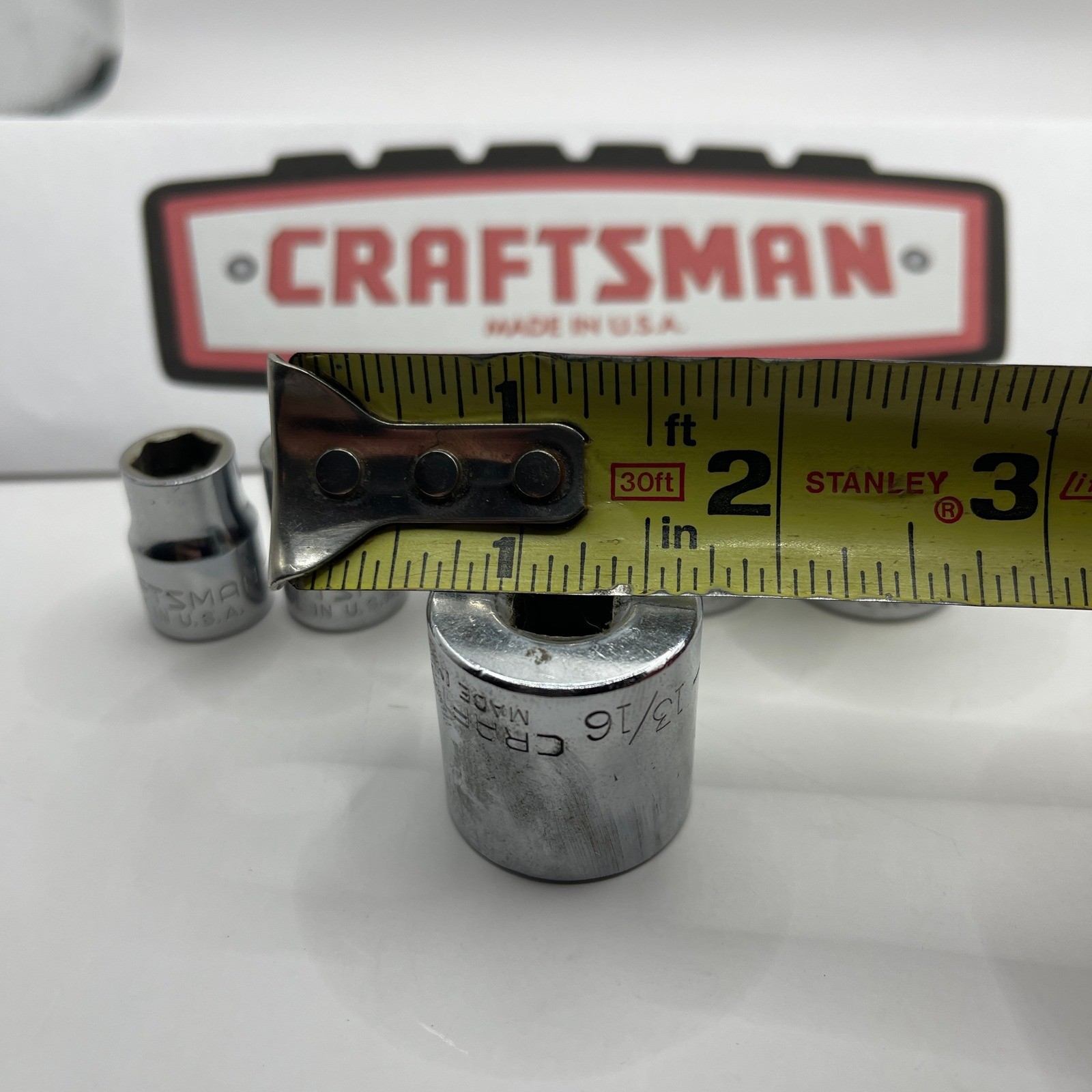 Craftsman 6pc 3/8 Drive SAE 6-Point Shallow Socket Set -V- Series Made in USA