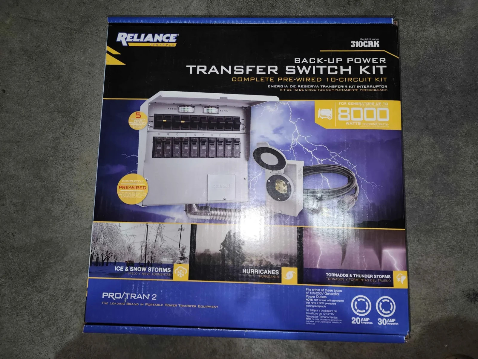 Reliance Controls 310CRK Manual Transfer Switch Kit 10-Circuit *BRAND NEW/SEALED