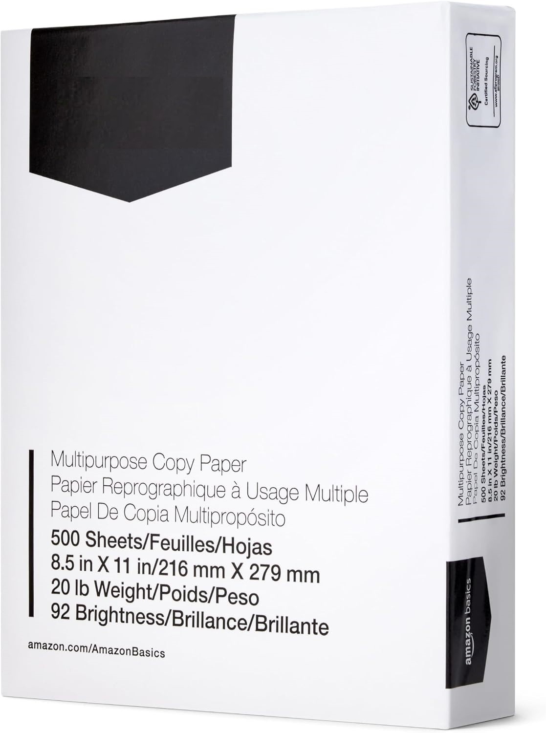 Multipurpose Copy Printer Paper 20 lb 8.5 x 11 Inches 8 Reams 4,000 Sheets