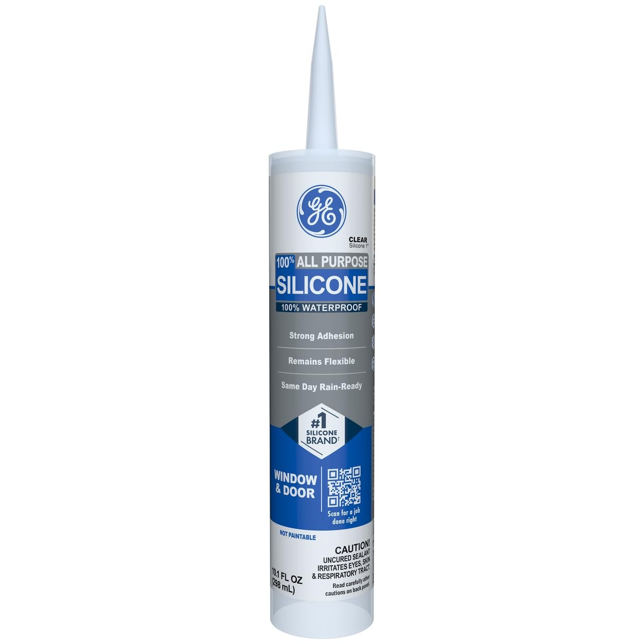 GE All Purpose Silicone Caulk, Clear, 10 fl oz Cartridge, 1 Pack – 100