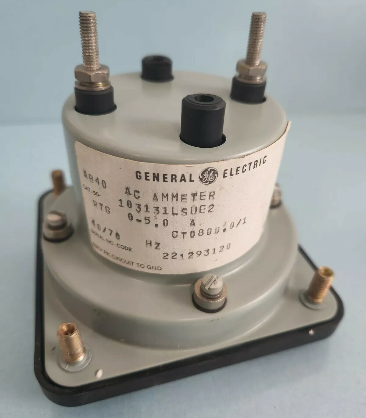 General Electric AB40 AC AMMETER 103131LSUE2 RTG 0-5.0 A CTO800.0/1
