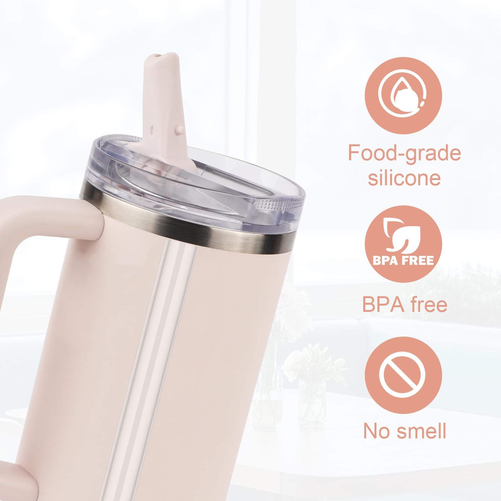6pcs Replacement Straw Compatible with 30oz, as shown in the detailed picture