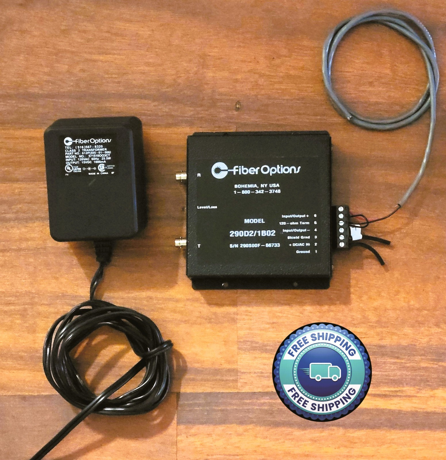 FiberOptions 290D/1B02 Fiber Optic TCVR Transceiver +Adapter+Plug/ FREE SHIPPING