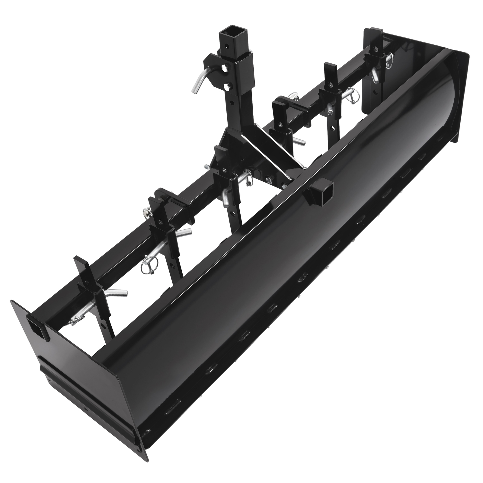 Powder Coated Steel 55″ Box Blade Scraper W/6 Scarifier Shank For Cat 0 Cat 1
