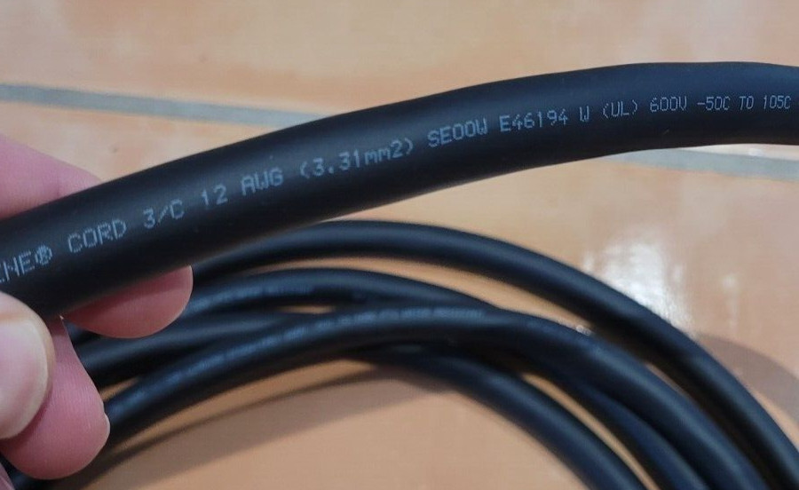 Southwire SEOOW 12/3 600v 15ft section 55039599