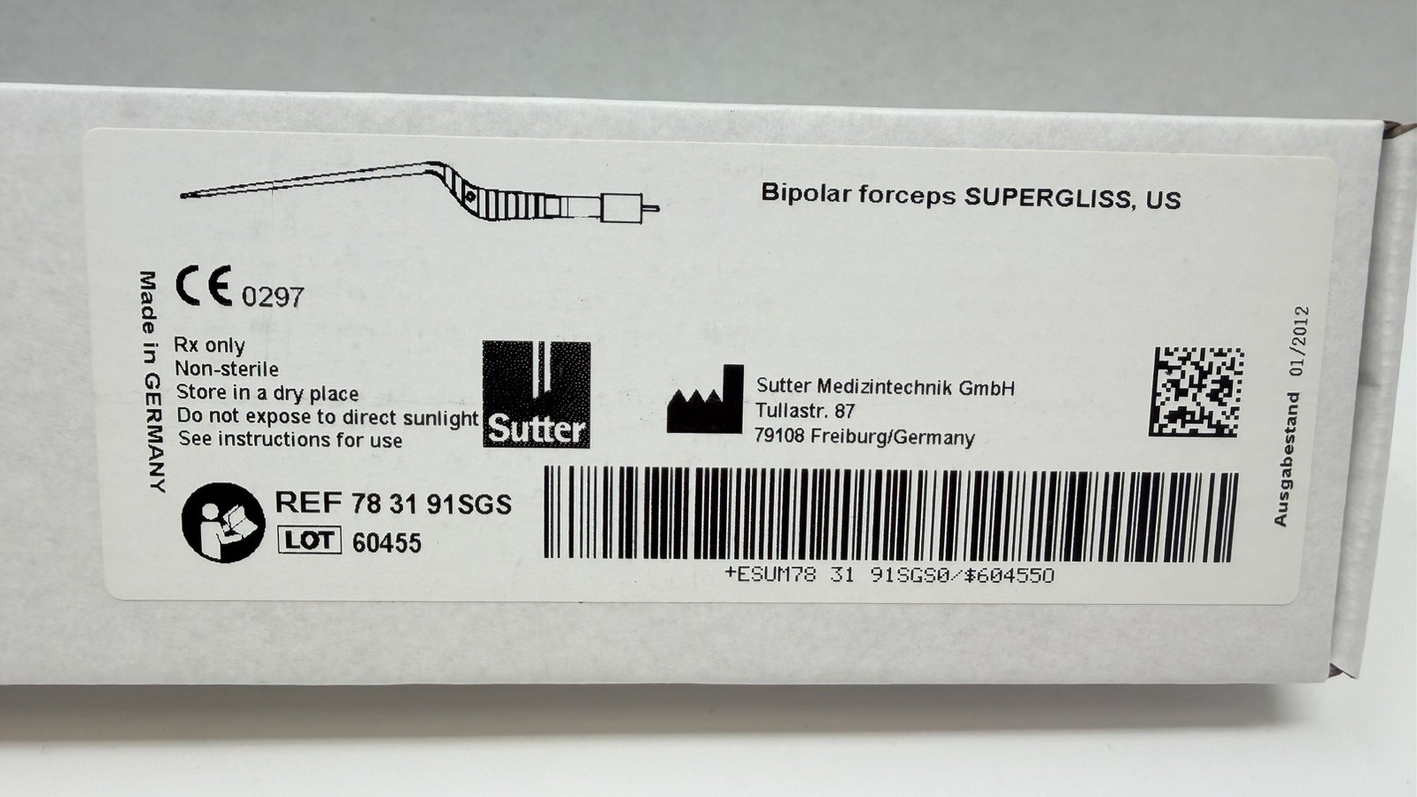 Sutter SuperGliss Non-Stick Bipolar Forceps (78 31 91SGS)