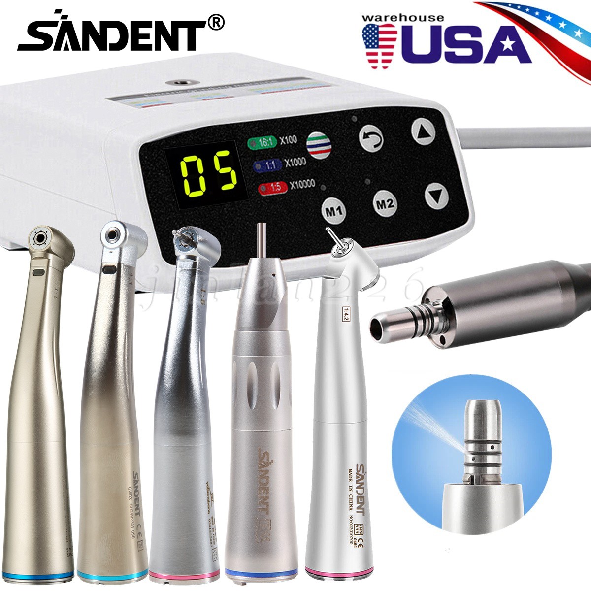 Yabang Dental Brushless LED Electric Micro Motor 1:1/1:5 Increasing Handpiece