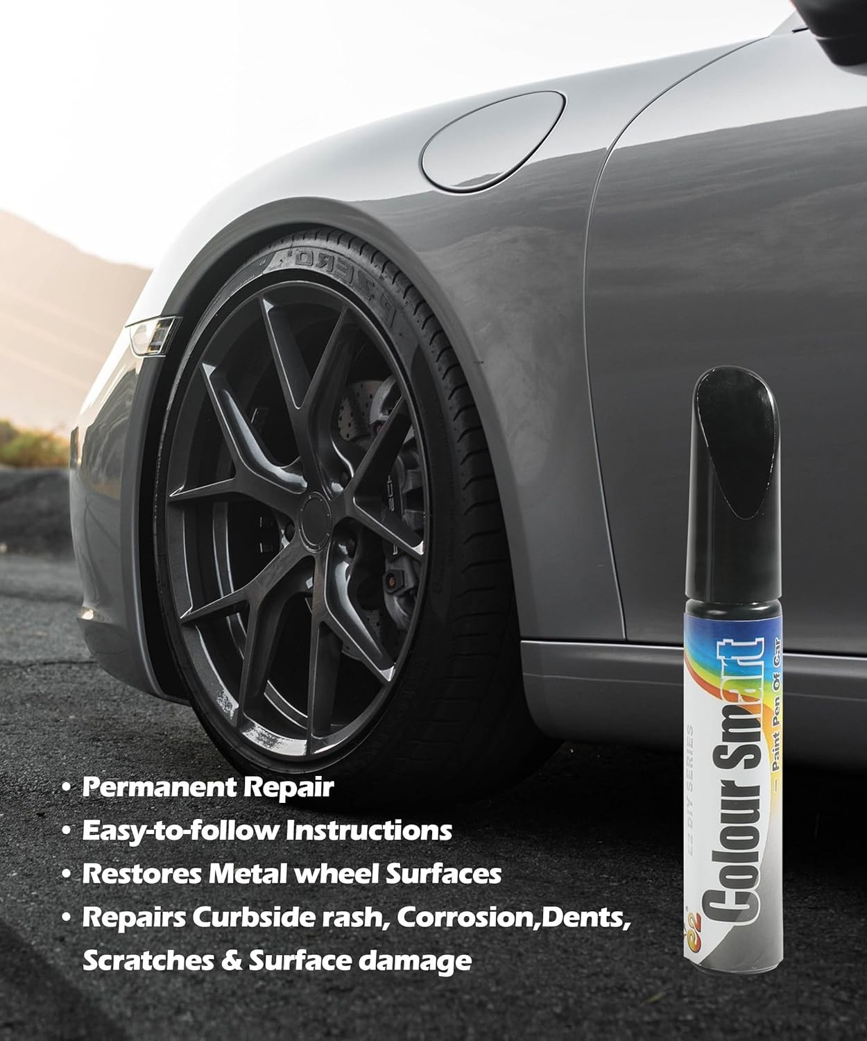 Black Touch-Up Paint Pen for Car Scratch and Wheel Rim Repair