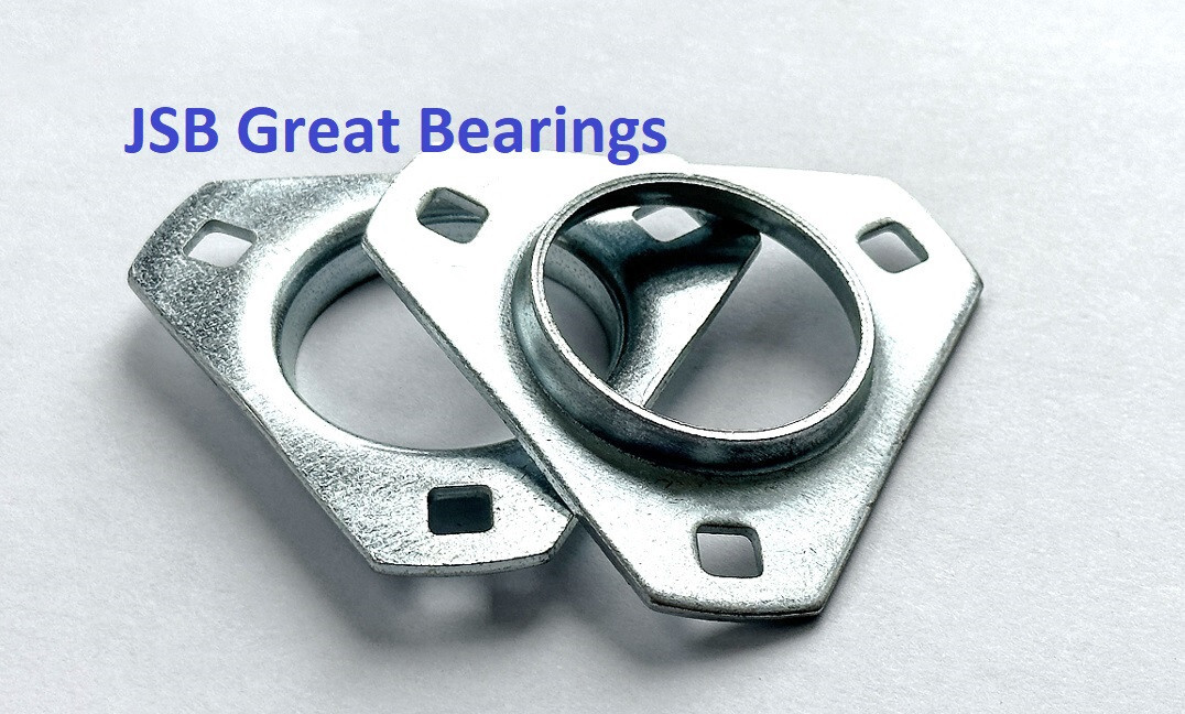 (Qty.2) PFT205 Pressed Bearing Flanges Triangle 3 Bolt
