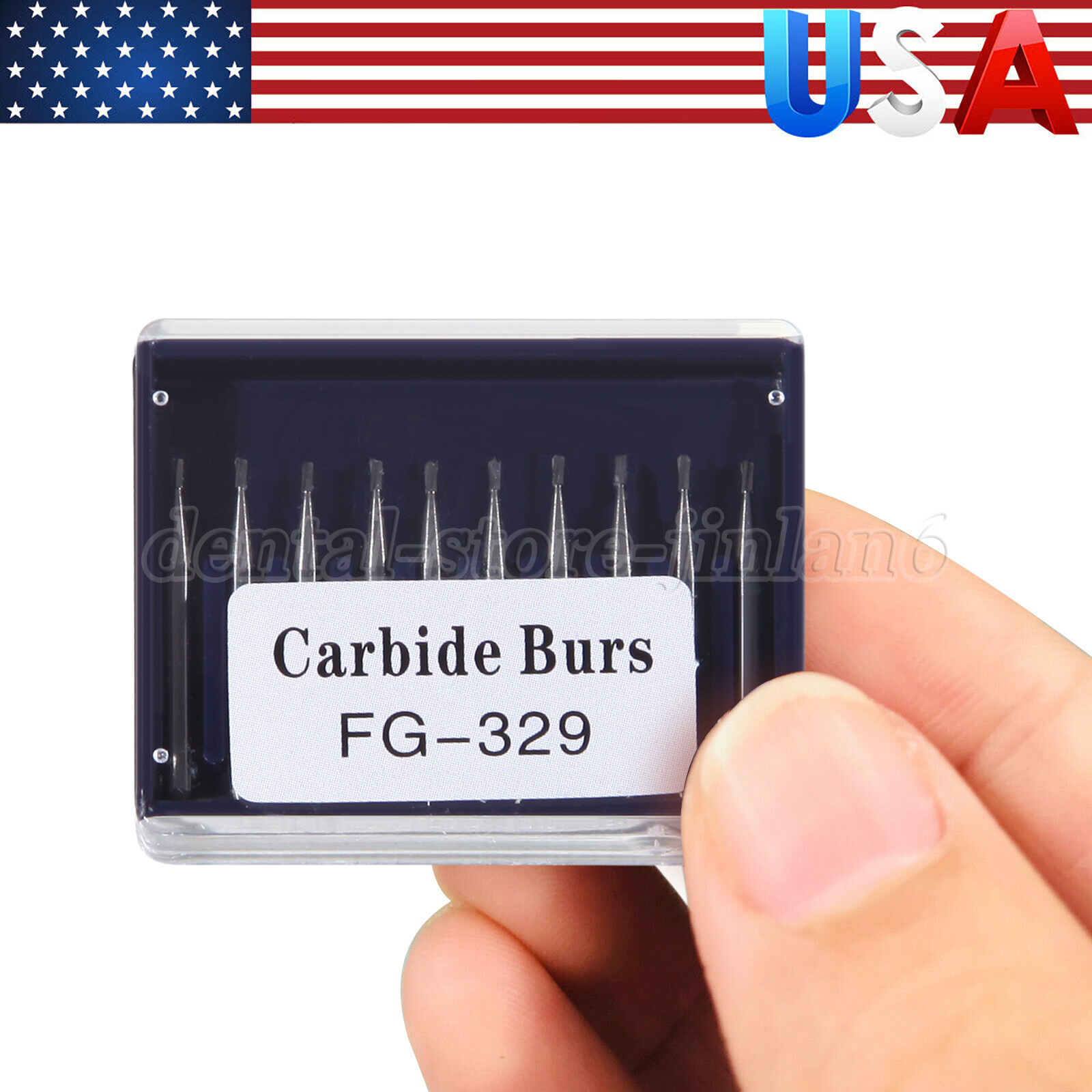 10 Pcs Dental Carbide Burs Pear-Shaped Type High Speed Tungsten Steel Bur FG329