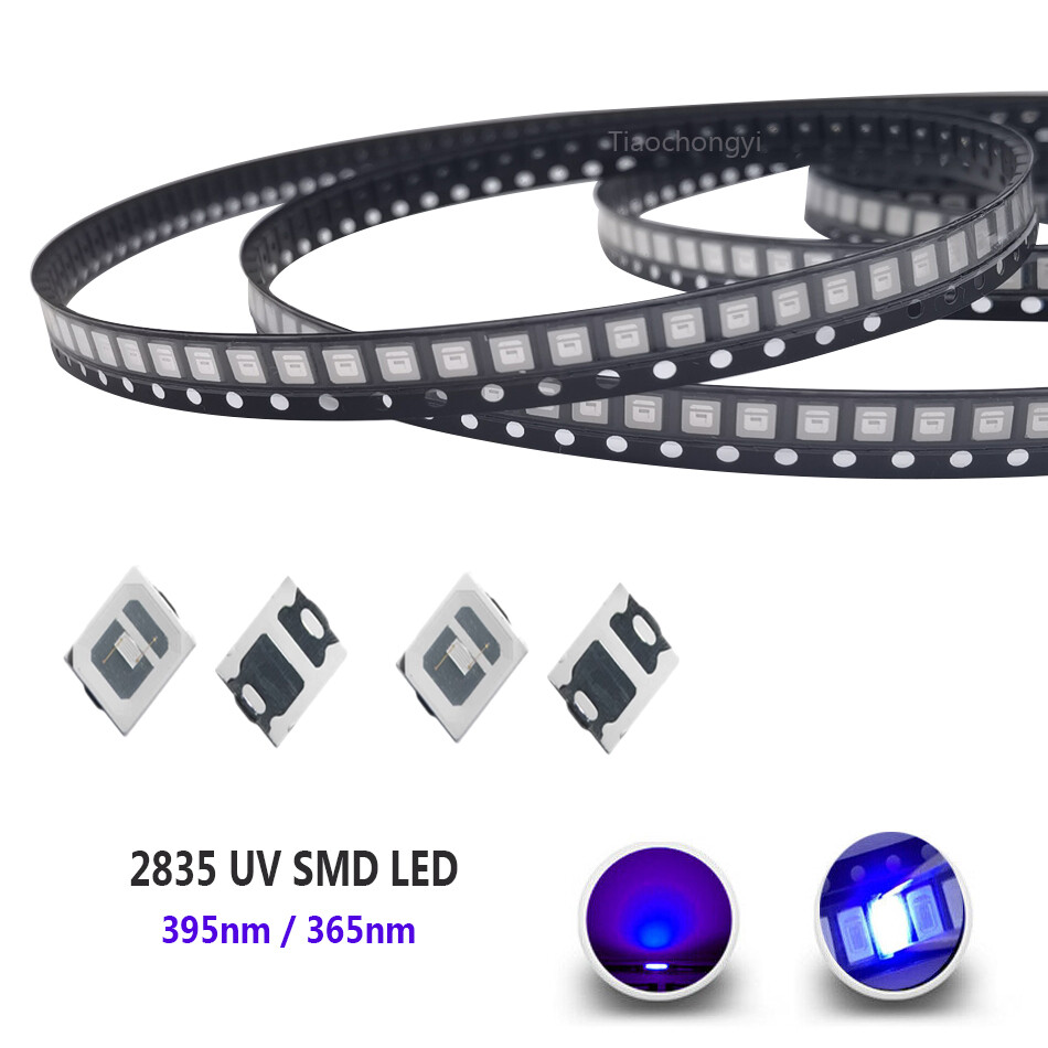 2835 0.5W 0.2W UV Purple Light chip lamps 395nm 365nm SMD Light Emitting Diode