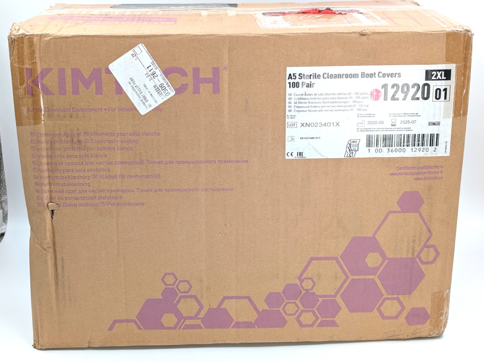 NOS! Lot of 25 Pairs Kimtech A5 Sterile Cleanroom Boot Covers 2XL, #12920