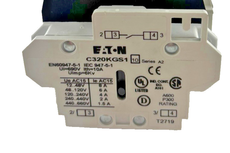 Eaton CN35BN3AB 20A 3‑Pole Electrically Held Lighting Contactor 110/120 VAC Coil