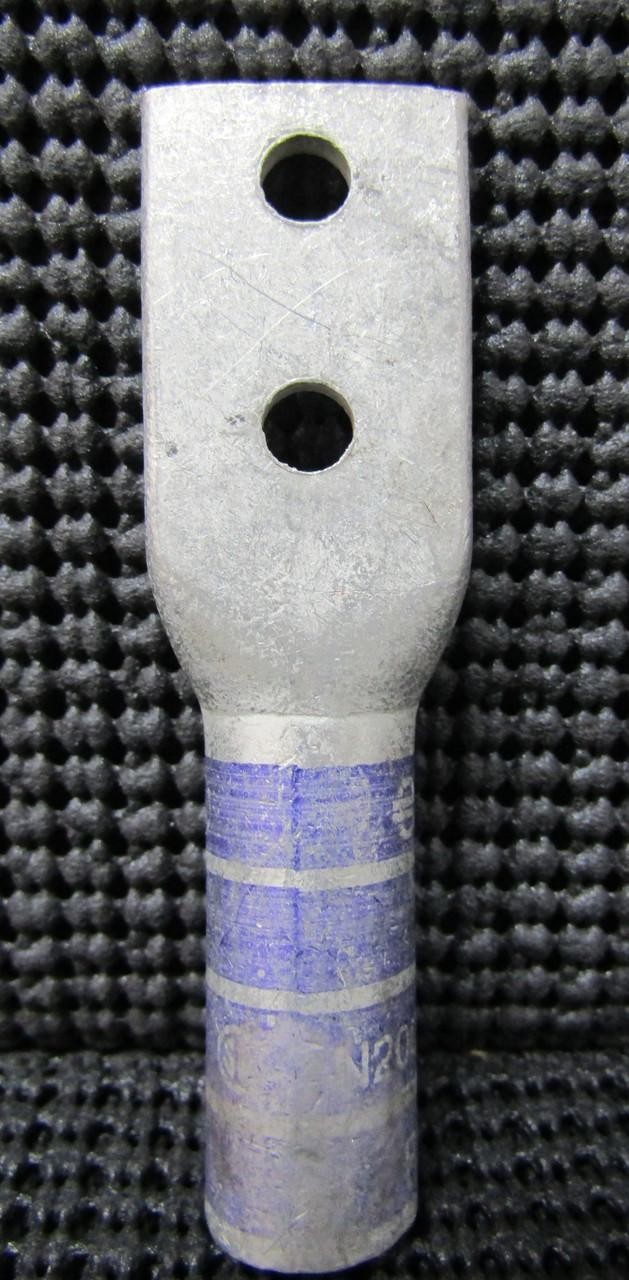BURNDY YA282TC14E2 4/0AWG 2-HOLE PURPLE DIE 15 LONG BARREL LUG – NEW NO BOX