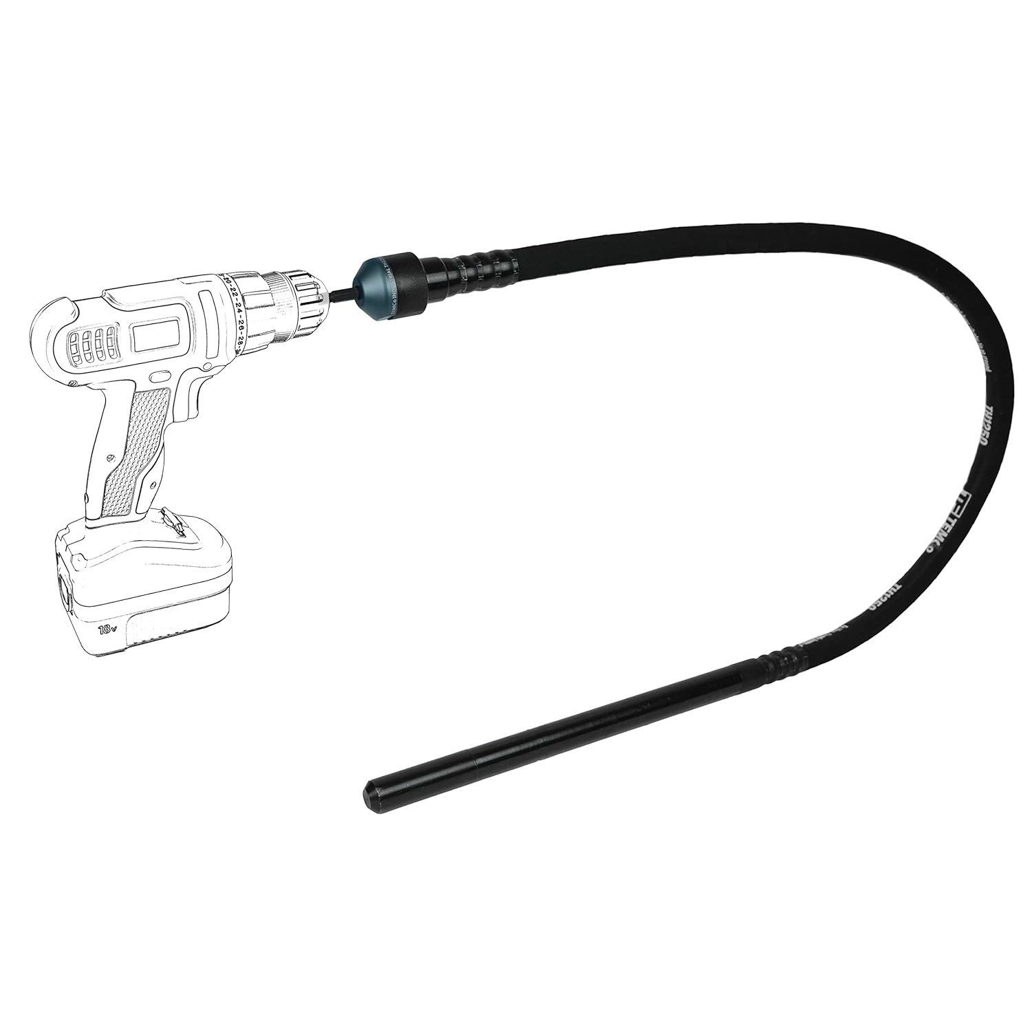 Concrete Vibrator Cordless Drill Powered Concrete Vibrating Tool TEMCo