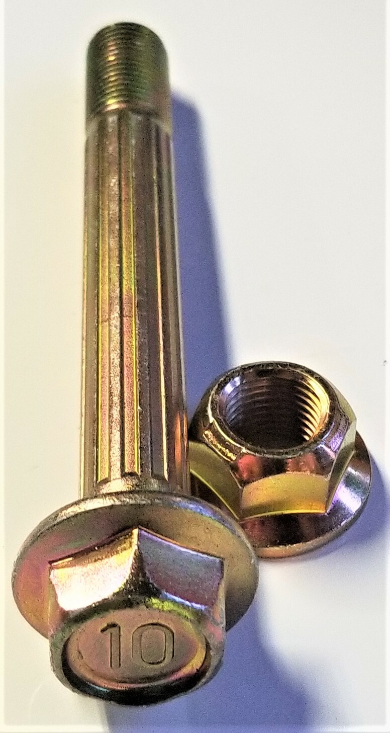 M12-1.25 x 95MM Hex Flange Bolt Fine Thread Yellow Zinc Plated, Qty of 2