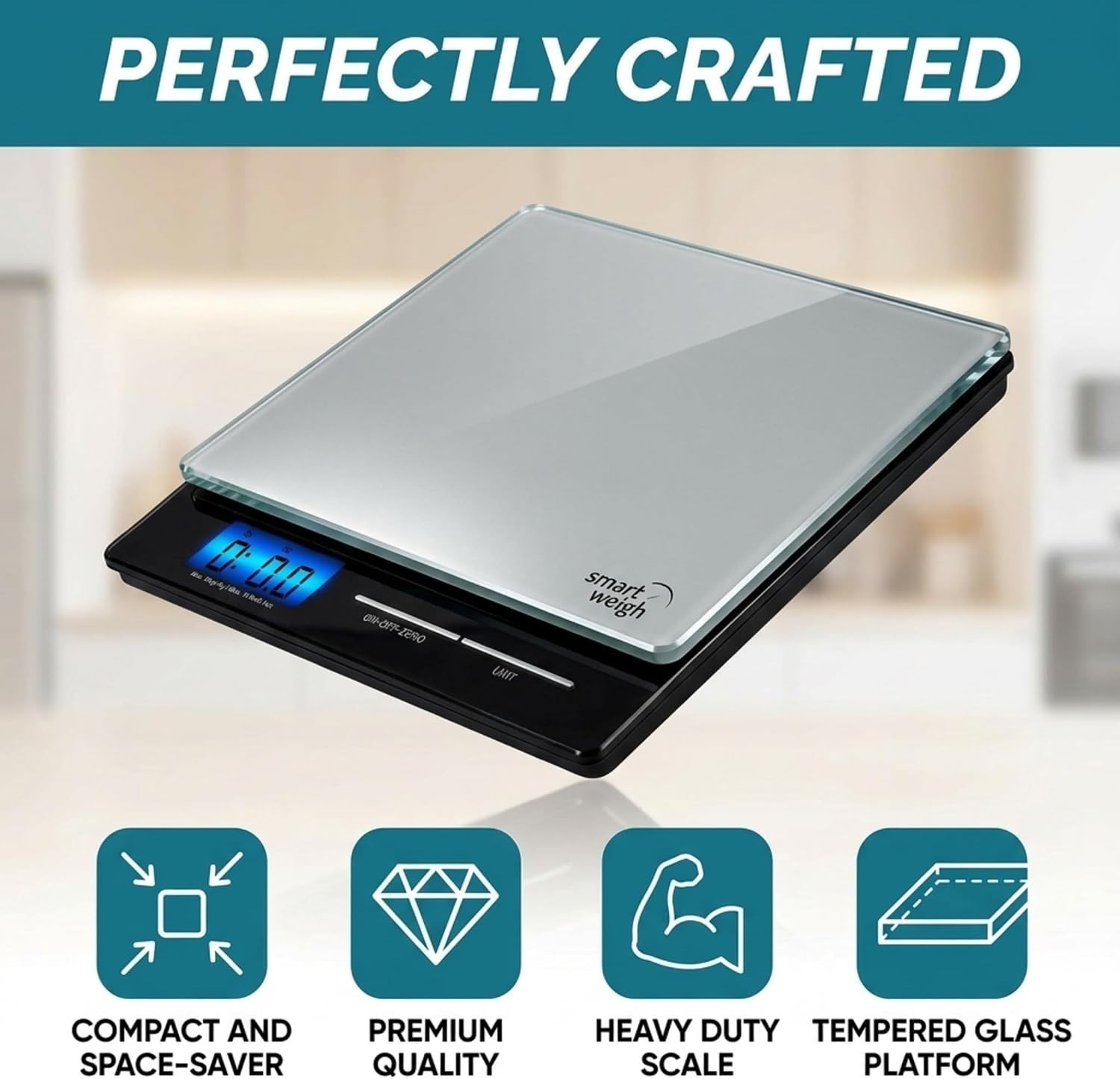 Professional USPS Postal Scale with Tempered Glass Platform, Multiple Weighin…