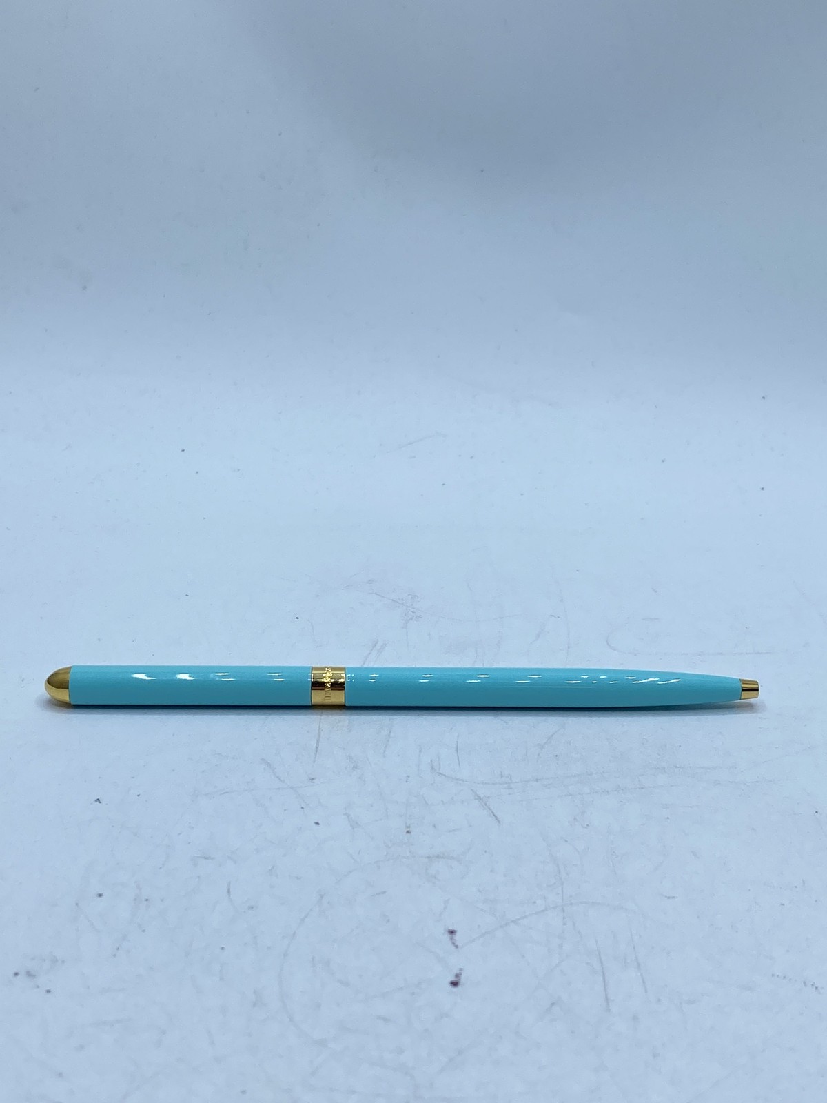 Tiffany & Co. Tiffany Blue Enamel and Gold Tone Ballpoint Pen Germany 4.5″