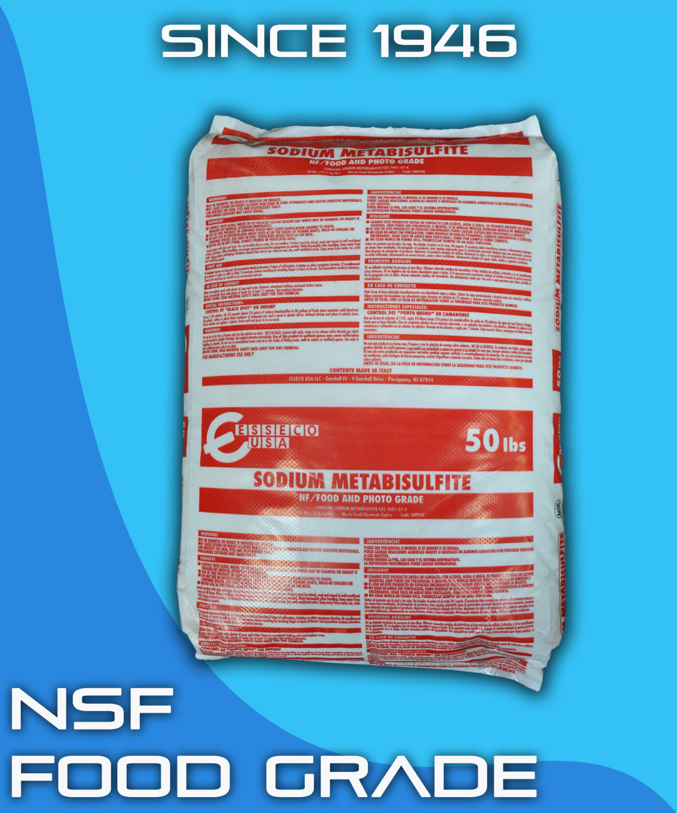 Sodium Metabisulfite 10 lb Food Grade NSF Photograde Sterilant