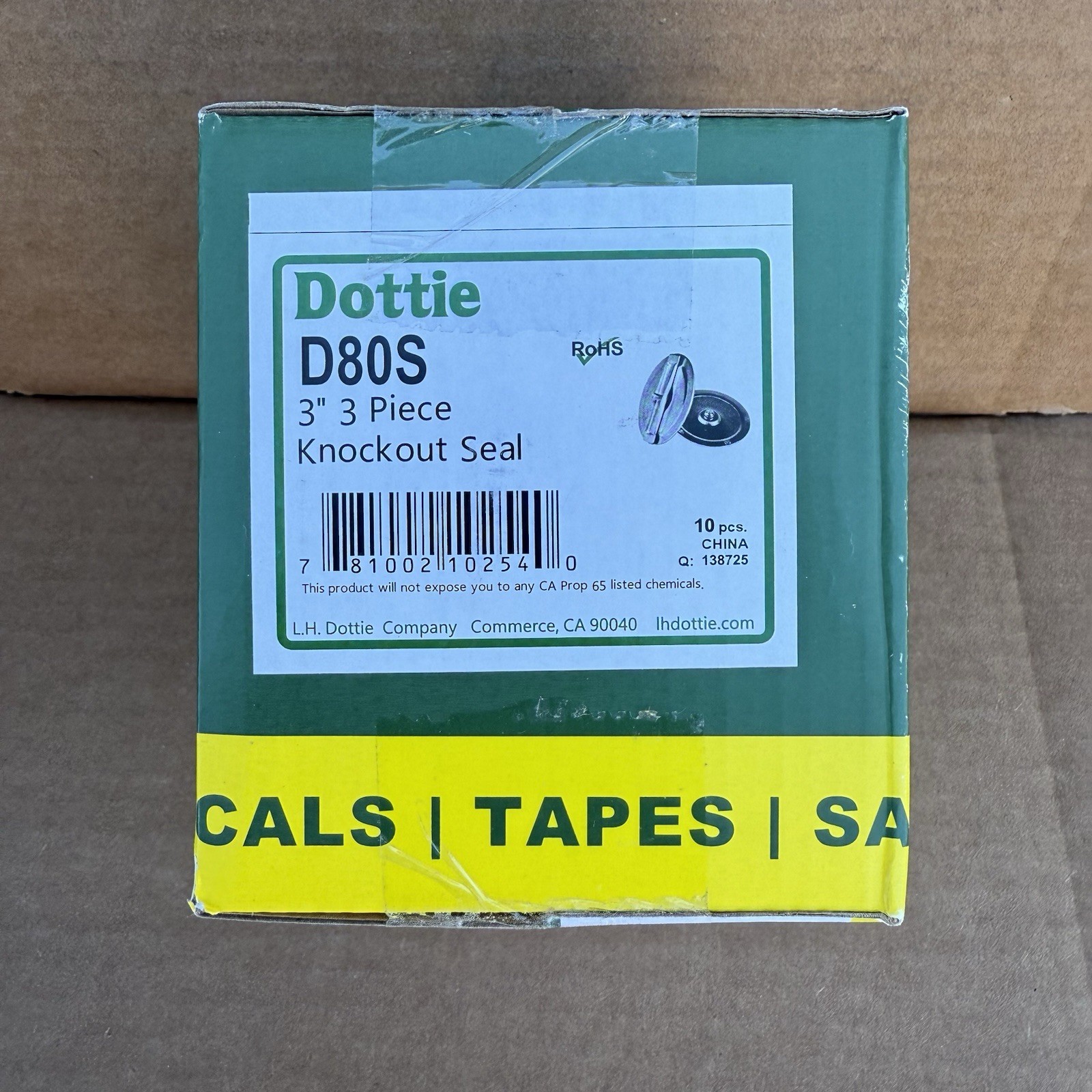 Lot of 10 Dottie D80S 3” 3-Piece Knockout Seal Electrical Conduit Cover Plate