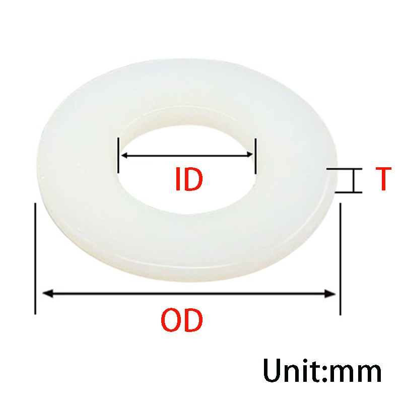 White Nylon Flat Plain Washers Plastic Penny Washers Form A Repair Gasket