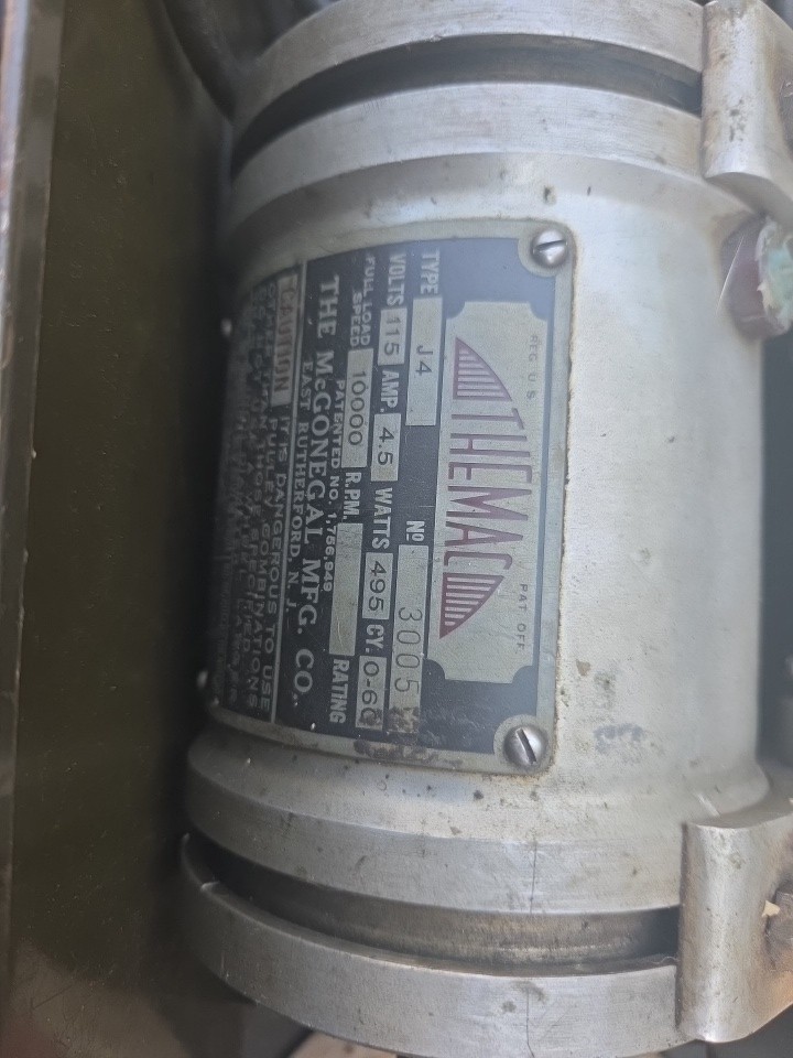 Themac J4 No. 3005, VINTAGE, 10,000 Full Load Speed, 460 Watts Cy 0-60, Works