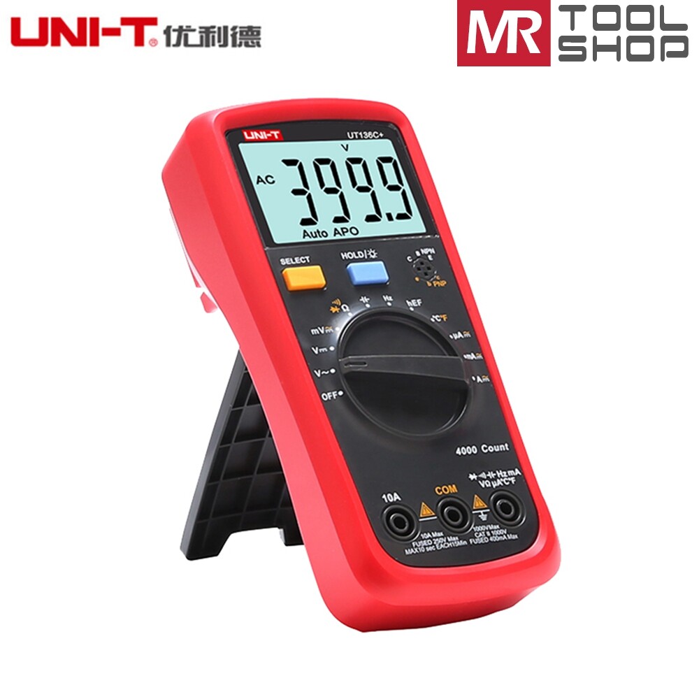UNI-T UT136C+ Handheld Digital Multimeter Auto AC/DC DMM 40MΩ 40mF Temp tester