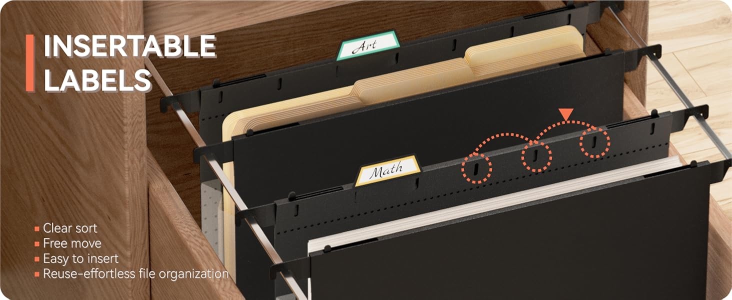 Extra Capacity Plastic Hanging File Folders, 3 Pack Reinforced Expanding Hang