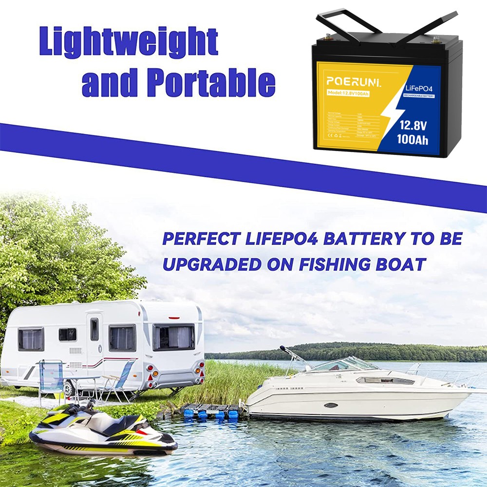 NEW 100Ah 12V LiFePO4 Lithium Battery Built-in BMS 8000+ Cycle Deep for Solar RV