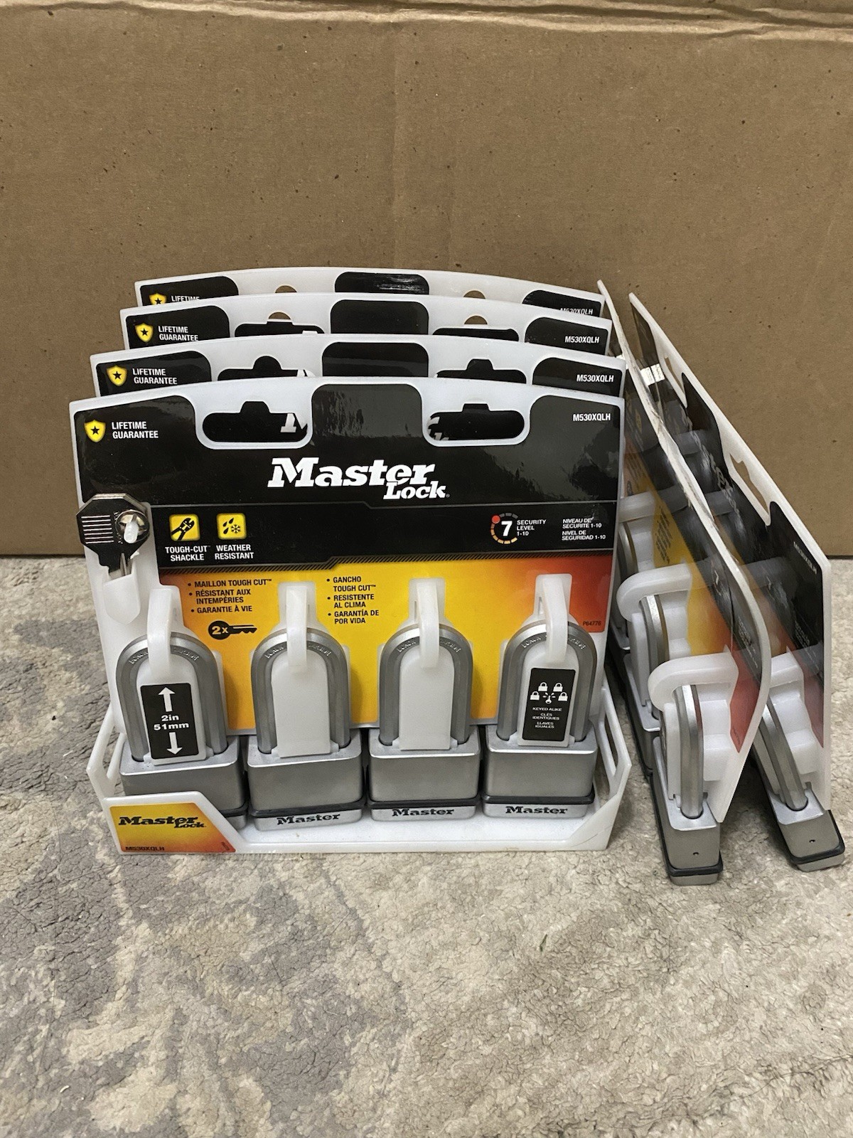 Master Lock M530XQLH Outdoor Padlock 4 Pack 2 Keys SHACKLE.
