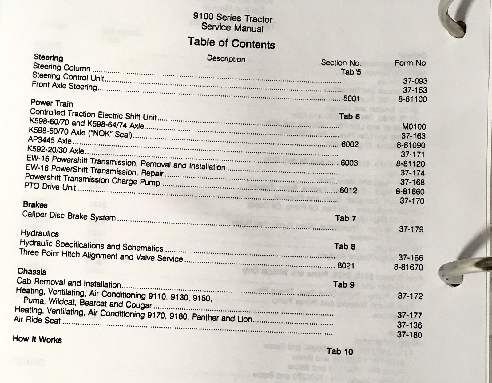 Case IH 9100 Series 9110 9130 Puma Wildcat Tractor Service Manual Repair Shop