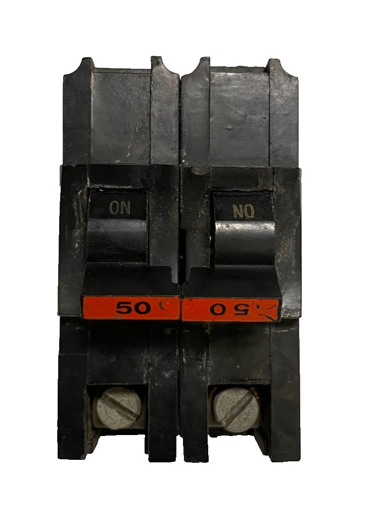 FPE Federal Pacific 2-Pole 50A NC Breaker Stab Lok HACR Full Size 1-Inch