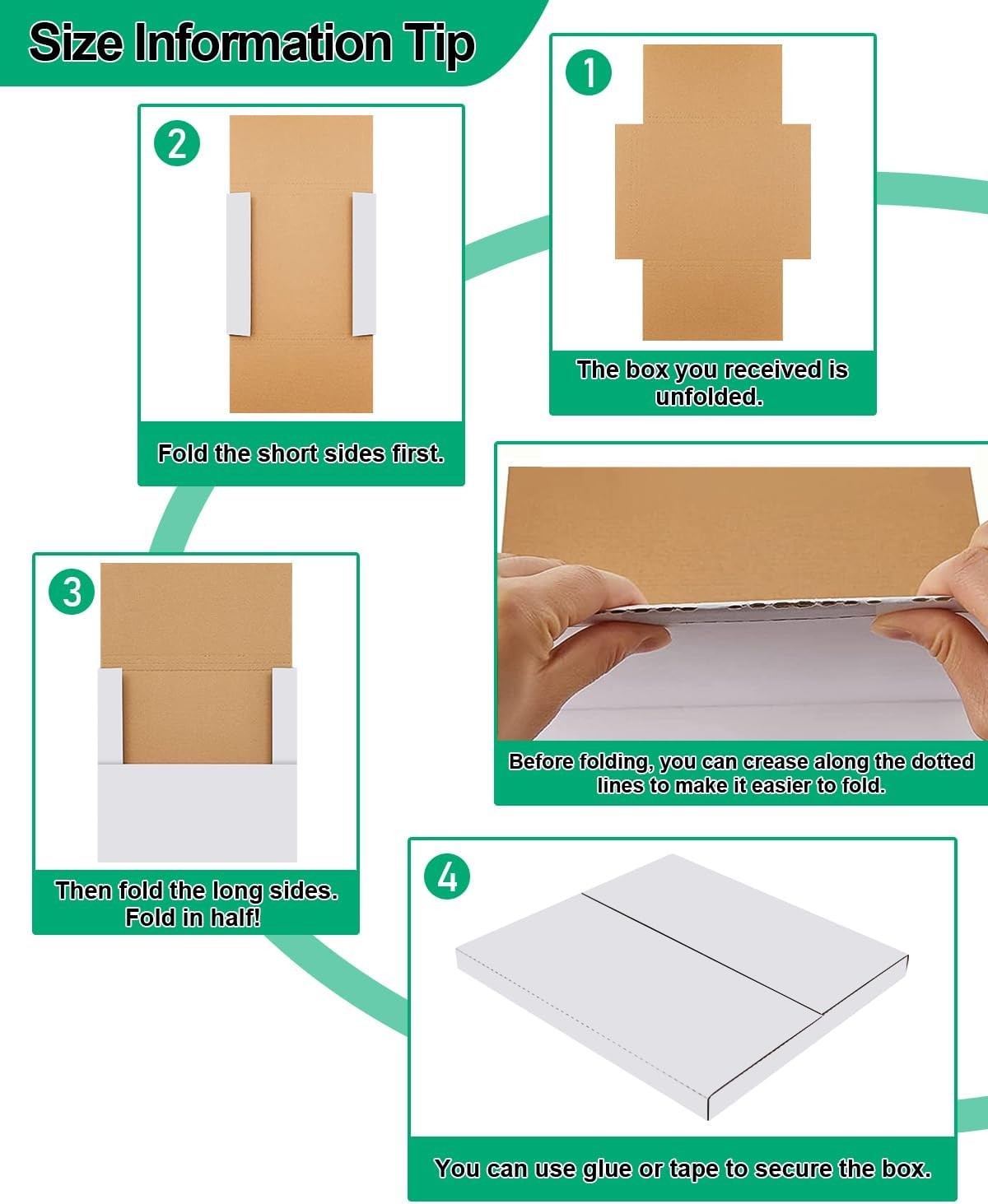 100x White Vinyl Record LP Shipping Mailer Boxes 12.5″x12.5″x1″ Album Paper Box