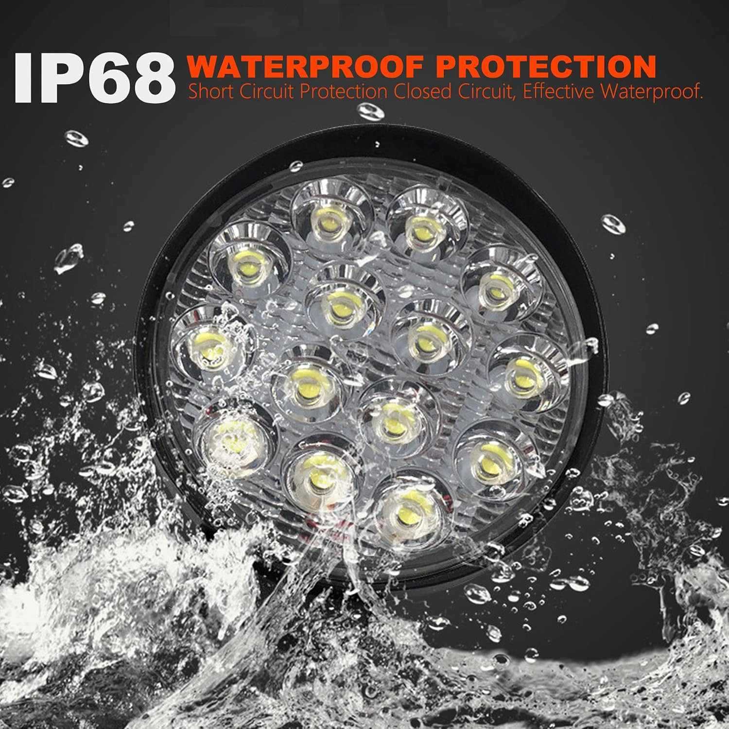 Round 4.5″ White LED Work Light Headights For John Deere Kubota Kubota Tractor