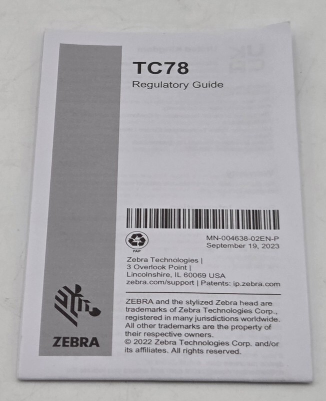 ZEBRA TC78A1-3T1K4B1A10-NA HANDHELD COMPUTER WIFI 8GB RAM 128GB W/BATTERY – PART