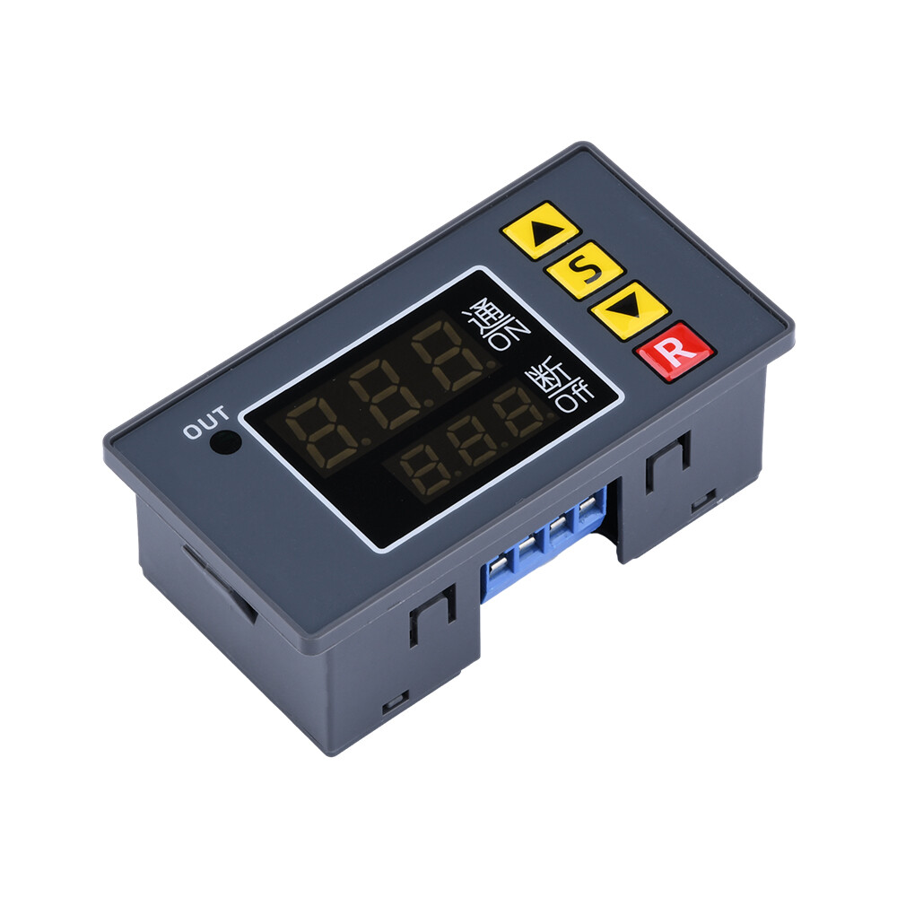 AC110-220V Cycle Timer Delay Dual LED Display Relay Module 0-999s/m/h Thermostat