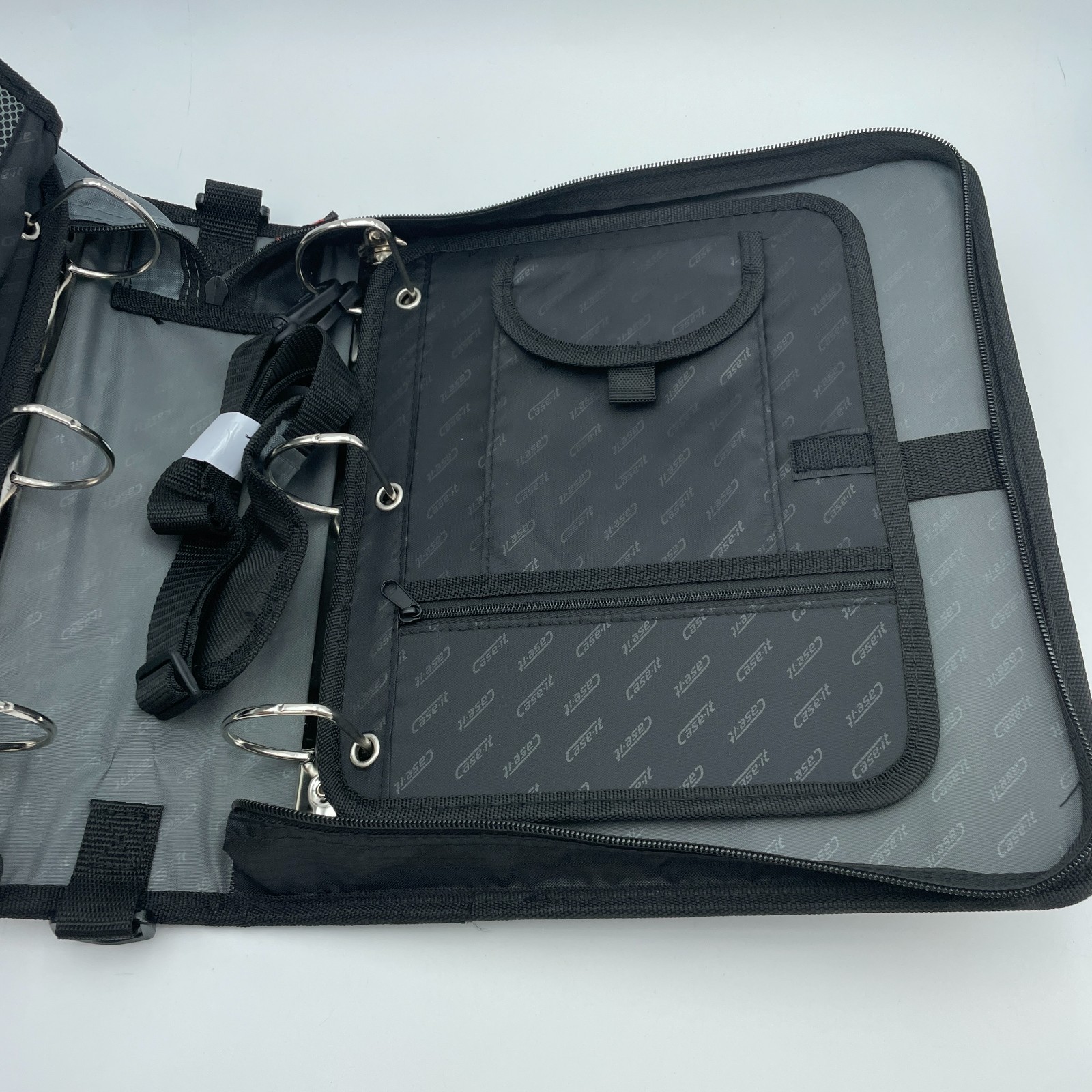 CASE IT Dual 2.0 4in Zipper Binder Black Gray Dual Ring Organizer NEW