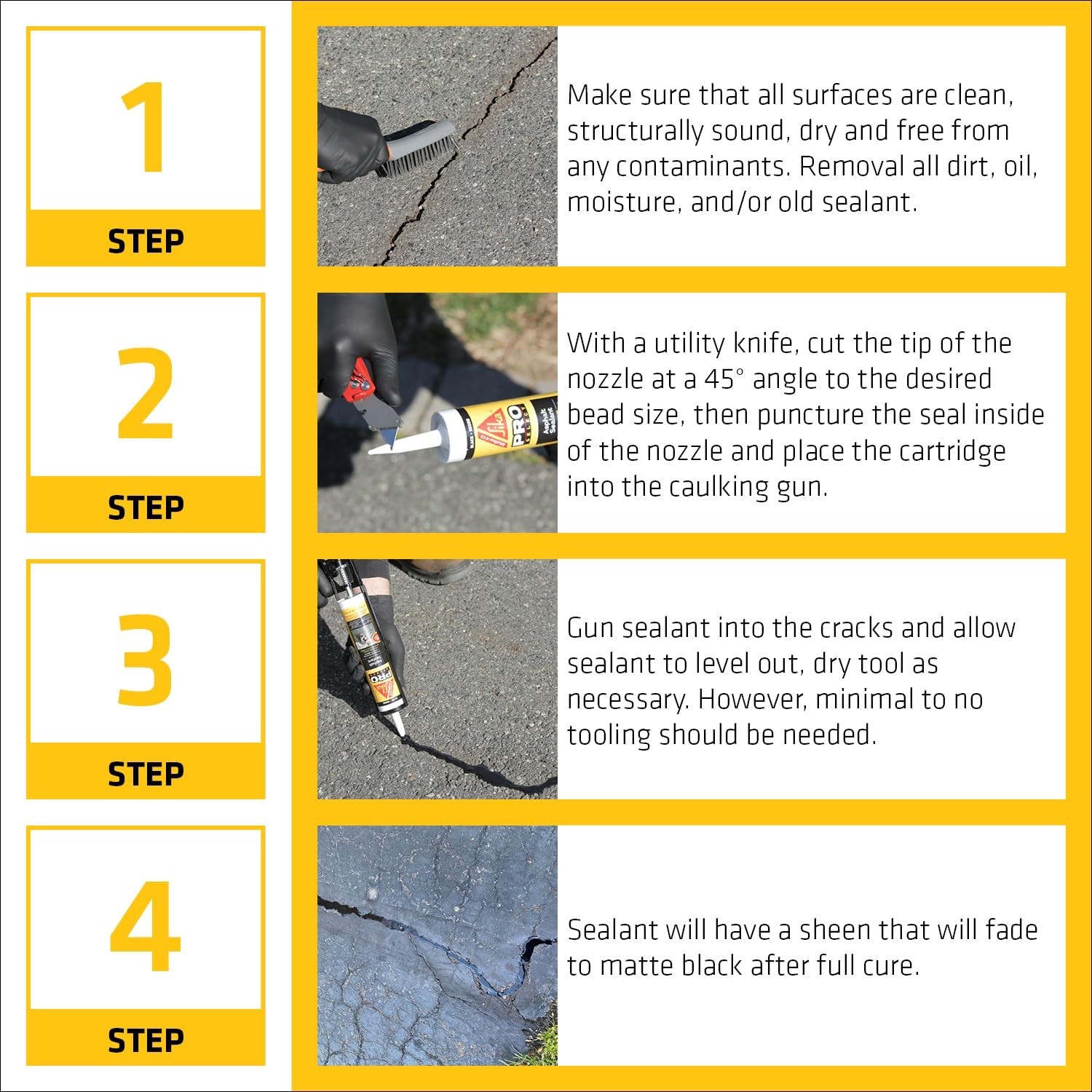 Self-Leveling Asphalt Sealant – Black Hybrid Crack Filler for Driveways & Roads