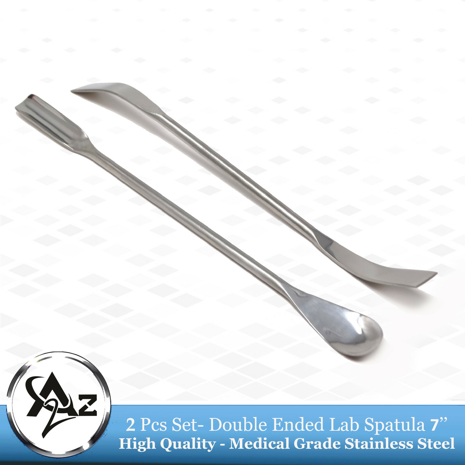 High Quality 2 pc Lab Spatulas 7»,For Dental Medical Pharmacy, Stainless Steel