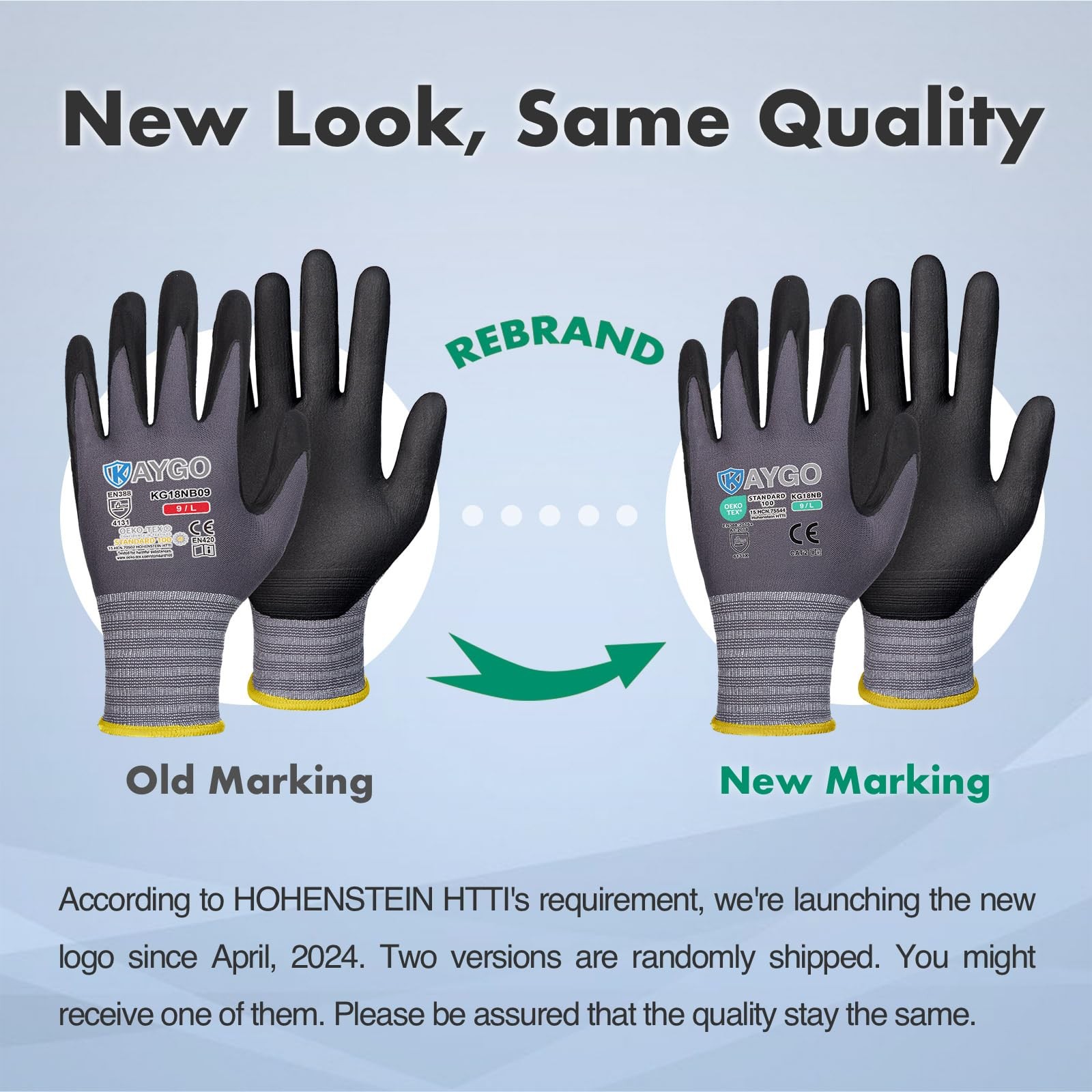 Safety Work Gloves MicroFoam Nitrile Coated, 3 Pairs KG18NB,Seamless Knit Nyl…