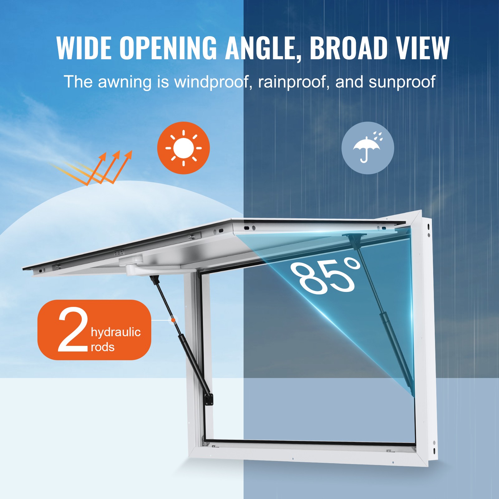 Uimoso 36″L x 24″W Concession Stand Serving Window Food Truck Service Awning