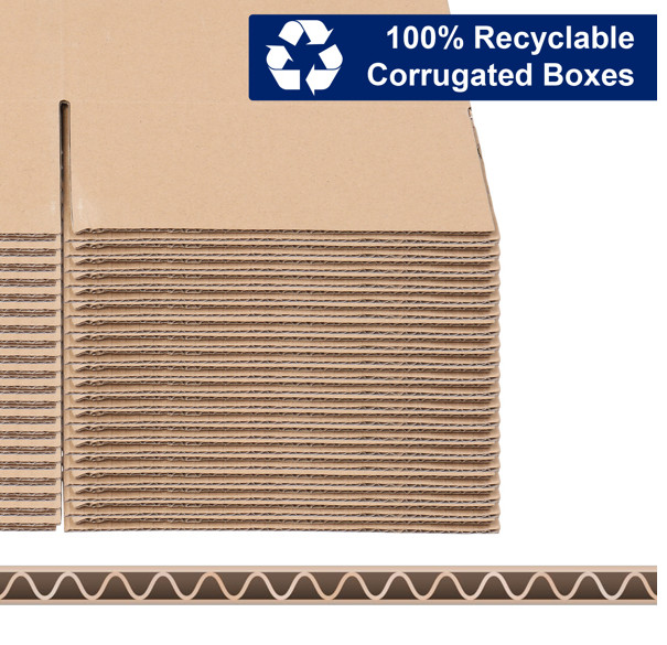 50pcs 8 «x 8″ X 8 » Thick 3mm Corrugated Cardboard Box in Kraft Paper Color