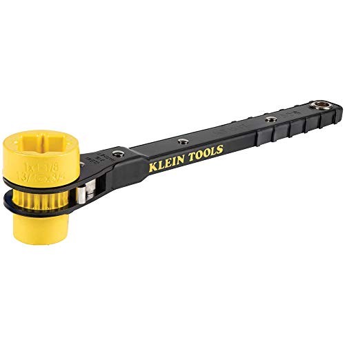 Klein Tools KT151T 4-in-1 Lineman’s Ratcheting Wrench, 13″