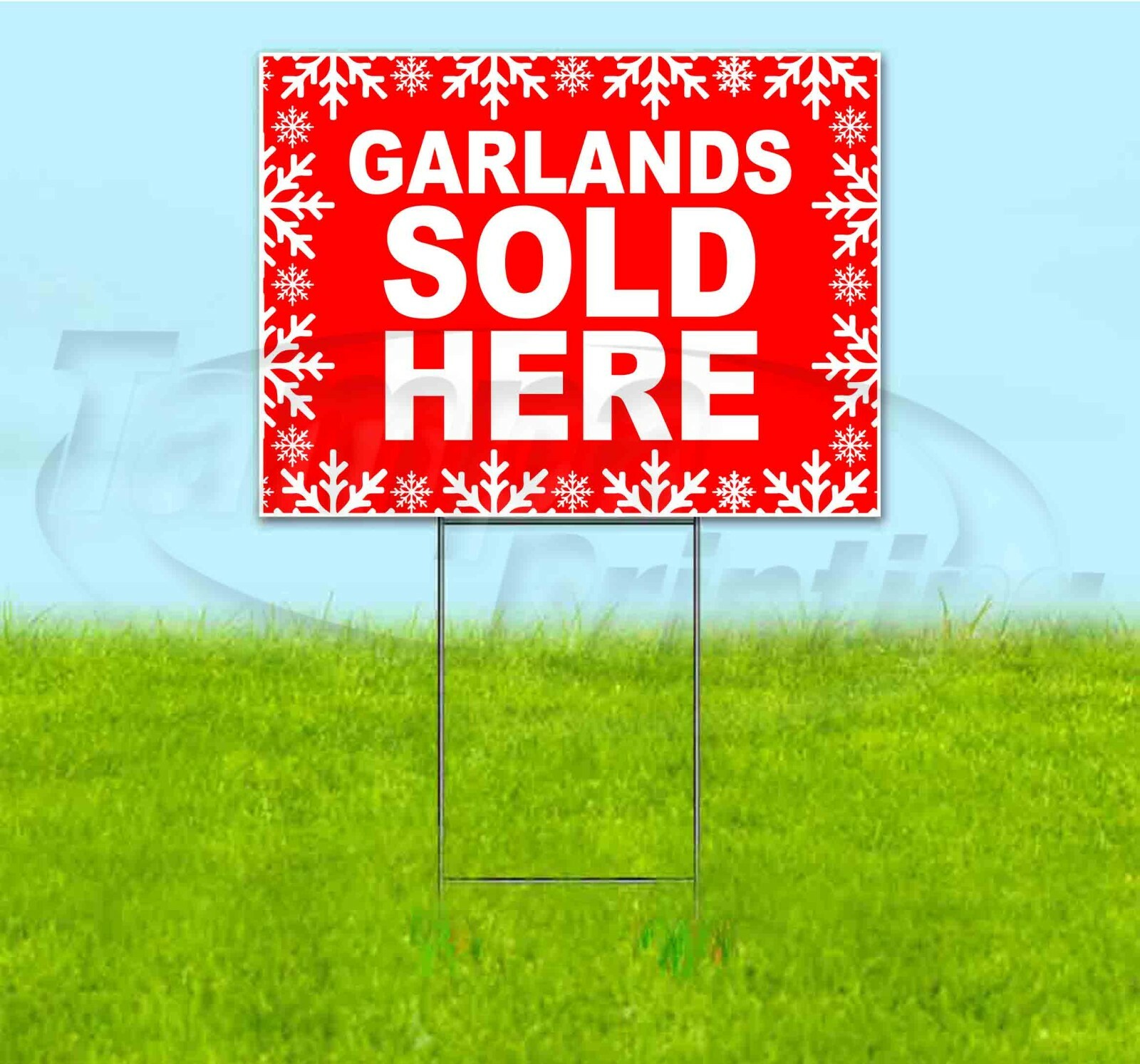GARLANDS SOLD HERE 18×24 Yard Sign WITH STAKE Corrugated Bandit USA HOLIDAYS