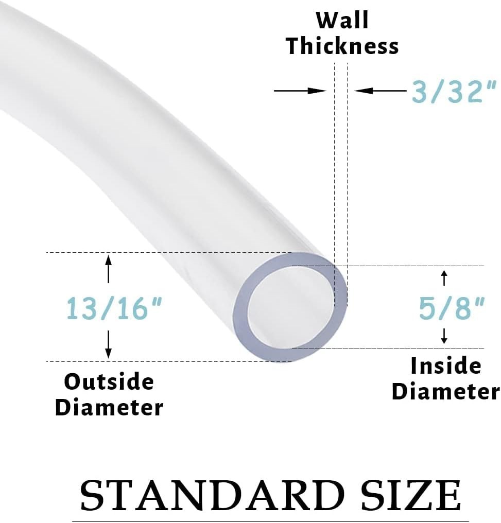 Durable 50ft Clear Vinyl Hose – UV Resistant, Easy to Install, Multi-Purpose Use