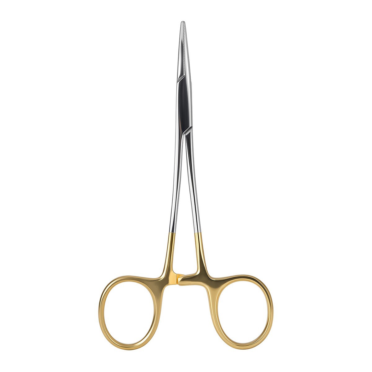 Dental Hemostat Forceps Surgical Instrument Curved / Straight Head Gold Handle